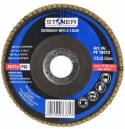 Tarcza lamelkowa STONER PF10072 P60 125 × 22,23 mm do metalu i drewna – strona z etykietą i parametrami technicznymi.