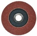 Brązowa tarcza listkowa do szlifowania metalu i drewna STONER PF10072 P60 125 × 22,23 mm – widok strony roboczej.