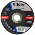 Tarcza listkowa do szlifowania metalu i drewna Silver Tools S10051 P36 125 × 22 mm – widok etykiety z parametrami.