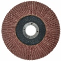 Brązowa tarcza lamelkowa Silver Tools S10051 P36 125 mm do metalu i drewna – widok strony roboczej.